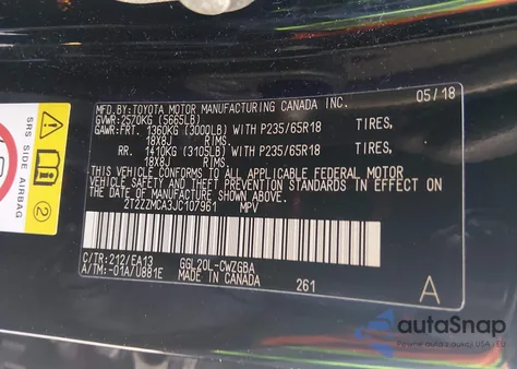 2018 Lexus Rx 350 z USA, uszkodzony, nr VIN 2T2ZZMCA3JC107961